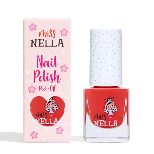 MISS NELLA STRAWBERRY 'N' CREAM – Safe Special bold Red Nail Polish for Kids, Non-Toxic & Odor Free Formula for Children and Toddlers, Natural Water Based for Easy Peel Off