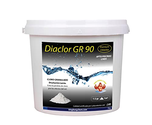 Cloro Granulado Piscinas DIACLOR GR 90 5 KG - Disolución Lenta - Tricloro granulado Puro - SIN Cobre (Apto para Liner)