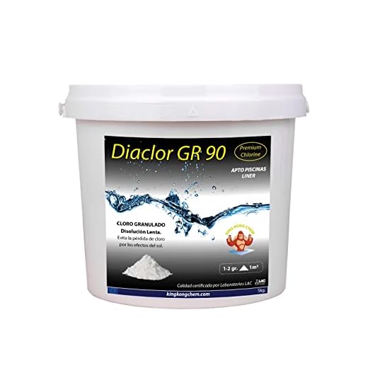 Cloro Granulado Piscinas DIACLOR GR 90 5 KG - Disolución Lenta - Tricloro granulado Puro - SIN Cobre (Apto para Liner)
