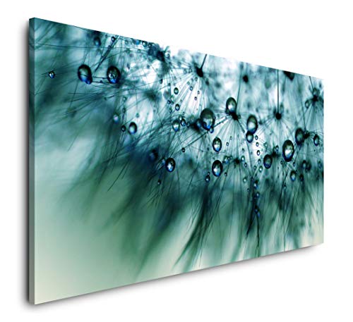 blaue Blumenblüten 120x 60cm Panorama Leinwand Bild XXL Format Wandbilder Wohnzimmer Wohnung Deko Kunstdrucke