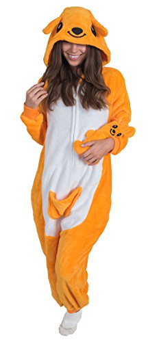 Adult Onesie Kangaroo Animal Pajamas Comfortable Costume with Zipper and Pockets (Large, Plush)