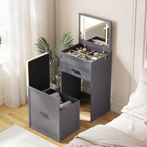 Dystler 3 in 1 Makeup Vanity with Flip Top Mirror