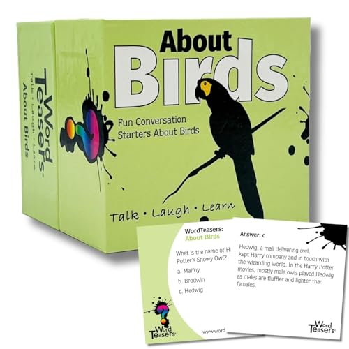 ? WORD TEASERS About Birds Conversation Starters - Conversation Cards for Bird Lovers - Gifts for Bird Watchers - Bird Game Trivia Cards - Fun Family Games - 150 Questions