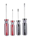 TEKTON 27040 Pro Screwdriver Set, Phillips and Flat, 4-Piece [Older Model]