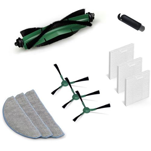 AVAENZO Accessoires pour iRobot Roomba Combo Essential, Combo 2 Essential, Roomba 105 Combo, 1 Brosse Principale, 3 Lingettes, 3 Filtres Hepa, 3 Brosses latérales