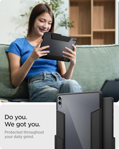 Image of Spigen for Galaxy Tab S11 Ultra Case (2025), Ultra Hybrid Pro Protective Tri-Fold Cover with Transparent Back and S Pen Holder, 14.6 inch, Black