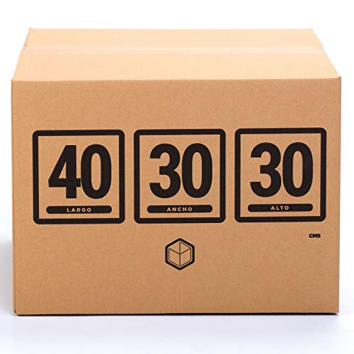 TeleCajas (10x) Lote 10 Cajas Cartón Reforzado (40x30x30 cms) | Con asas. Una Onda. 100% Reciclables