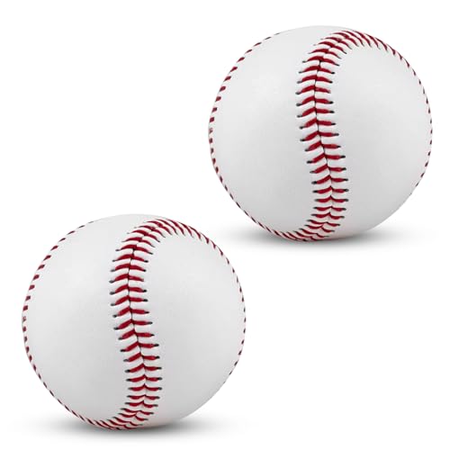 Rarapop 2 Pack Tee Ball Practice Baseball, Reduced Impact Kids Safety Baseballs, Unmarked Tballs Training Baseballs Rubber Filling - Perfect for Training, Hitting, Batting, Fielding