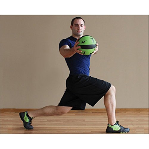 4lb Smart Self-Guided Medicine Ball – Rubber Medicine Ball Helps Develop Core Strength, Balance and Coordination, Features 8 Exercises Printed on Ball for Easy Reference, Yellow, Prism Fitness - Image 4
