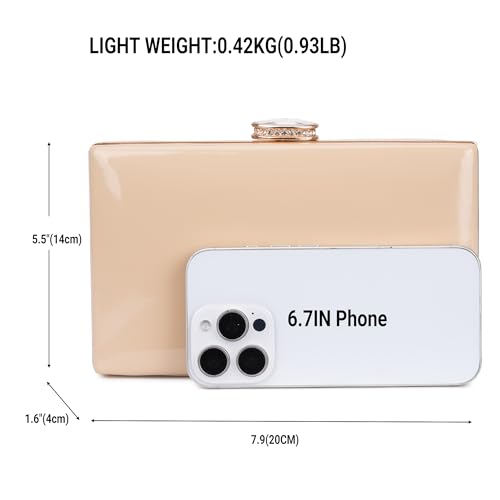 Image of Patent Leather Clutch Purses for Women Glossy Evening Bag