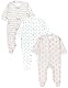 TupTam Baby Jungen Schlafstrampler Langarm Strampler Schlafanzug mit Fuß 3er Pack, Farbe: Fuchs Beige Streifen Sterne, Größe: 62