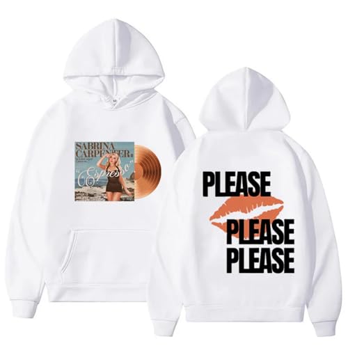 Photo de Sweats À Capuche Sa-br-ina Car-PE-nter Pulls Mode Homme Et Femme Sweats Décontractés Chanteur Dessin Animé Vestes Imprimées Unisexe XS~4XL-White||m
