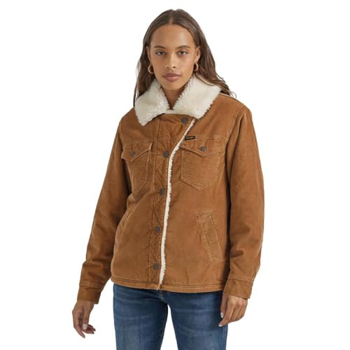 Wrangler Women's Tan Sherpa Lined Retro Jacket Tan