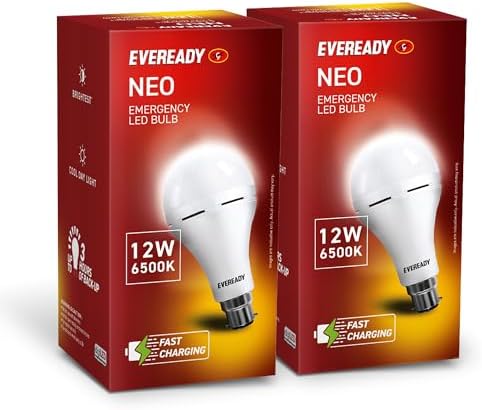 Eveready 12W B22D Emergency Inverter LED Bulb| Cool Day Light (6500K) | Energy Efficient | 4 Hour Battery Backup | Li-on Battery Inside (2)