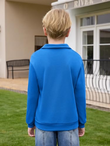 Haloumoning Boys Quarter Zip Sweatshirt Kids Long Sleeve Fall Pullover 5-14 Years4