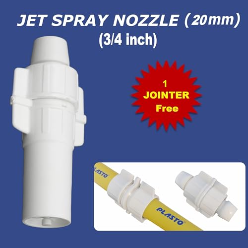Image of Plasto Spray Nozzle for Hose Pipe, Useful for Gardening, Car, Bike Washing, High Pressure Adjustable Washing Nozzle for Garden Hoses, Lawn Watering & Cleaning (20mm)