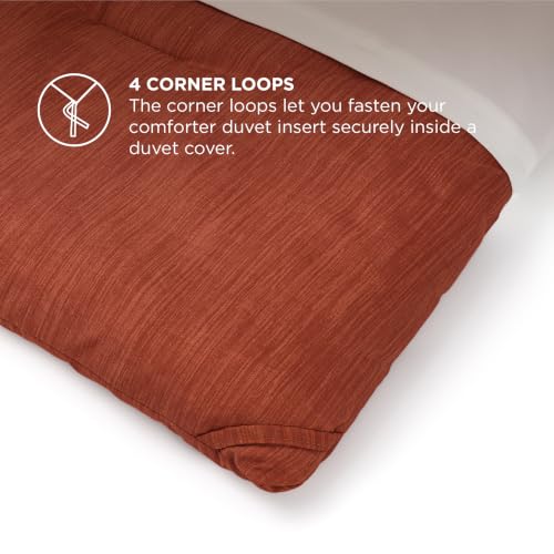 Image of Bedsure Full Comforter Set - Burnt Orange Soft Bedding for All Seasons, Cationic Dyed Bed Set, 3 Pieces, 1 Full Size Comforter (82 inchx86 inch) and 2 Pillow Shams (20 inchx26 inch+2 inch)