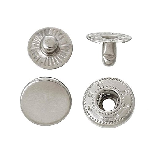 120 Sets 10Mm Metal Snap Fasteners Press Stud Rounded Sewing Rivet Buttons Clothing Leather Craft Diy Poppers Silver #TOP21
