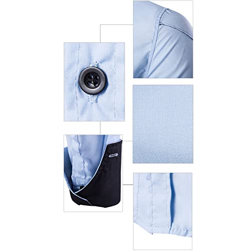 Men's Slim Fashion Casual Shirt Lapel Long Sleeve Plaid Button Down Shirts Class Wrinkle-Free Dress Shirt4