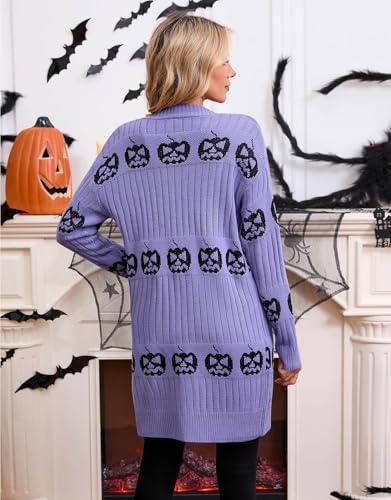 Image of Alsol Lamesa Women's Long Sleeve Cute Cardigan Sweaters V Neck Open Front Ribbed Knit Heart Sweater Coat