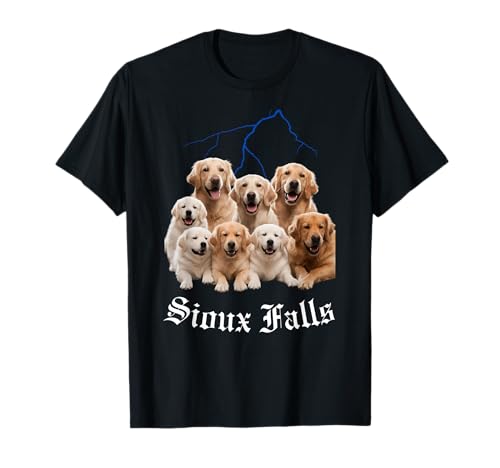 Funny Dog Golden Retriever Bootleg Sioux Falls Dakota du Sud T-Shirt