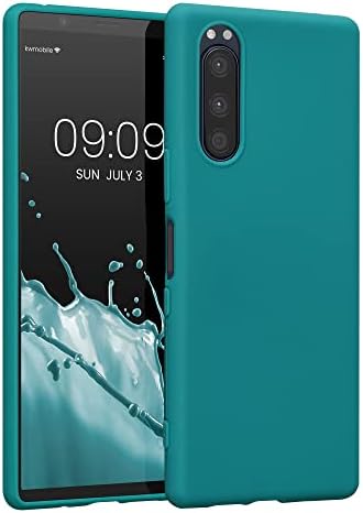 kwmobile TPU Case Compatible with Sony Xperia 5 - Case Soft Thin Slim Smooth Flexible Protective Phone Cover - Teal Matte