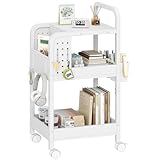 【Applications Polyvalentes】Ce chariot mobile peut s'intégrer de manière flexible dans la cuisine, la chambre, la salle de bains, le salon, la salle à manger et d'autres espaces. Qu'il s'agisse d'articles quotidiens, d'épices, de produits de toilette, de livres ou d'objets artisanaux, il est votre compagnon de rangement idéal