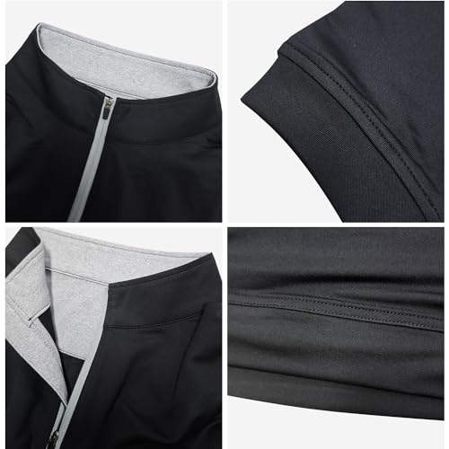 Men‘s Quarter Zip Pullover Sweater Long Sleeve Plain Lightweight 1/4 Zip Golf Pullover4