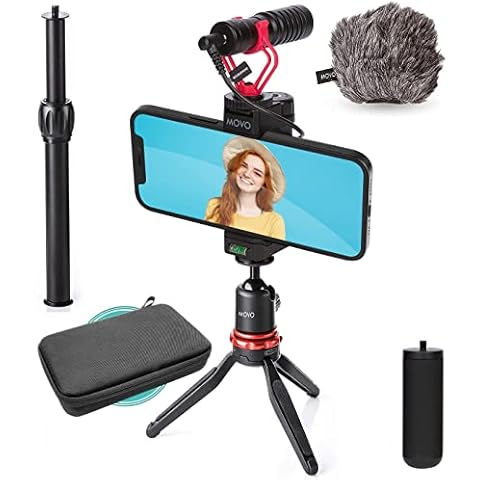 Movo - Kit de Video para Smartphone con Micrófono Externo y Trípode Cover