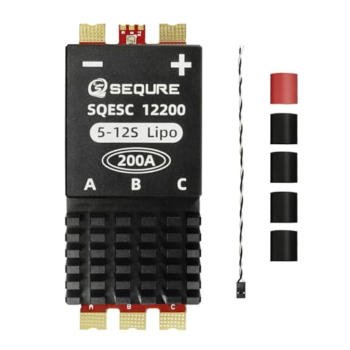 SEQURE 200A Brushless ESC 5S-12S Electric Speed Controller for RC Cars Boats Crawler Tank - AM32 Firmware (NO BEC)