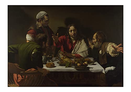 Cène à Emmaus Caravaggio affiche encadrée pour salon élégant