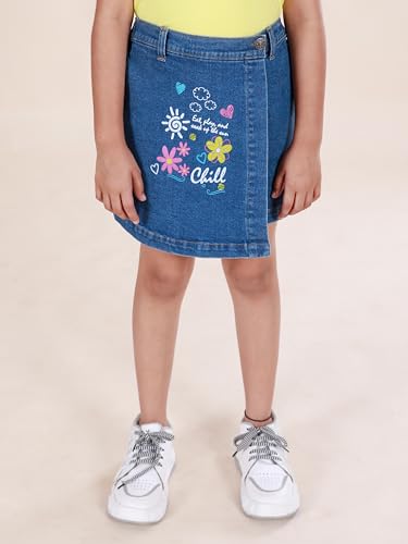 Image of KiddoPanti Girls Denim Over Lap Shorts