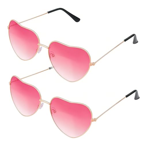 NXPUXP 2 Pack Herz Sonnenbrille,Herz Brille,Herzförmige Damen-Sonnenbrille mit Metallrahmen,Retro Partybrille für Kostüme(Nicht UV-Schutz) NXPUXP 2 Pack Herz Sonnenbrille,Herz Brille,Herzförmige Damen-Sonnenbrille mit Metallrahmen,Retro Partybrille für Kostüme(Nicht UV-Schutz)