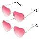 NXPUXP 2 Pack Herz Sonnenbrille,Herz Brille,Herzförmige Damen-Sonnenbrille mit Metallrahmen,Retro Partybrille für Kostüme(Nicht UV-Schutz)