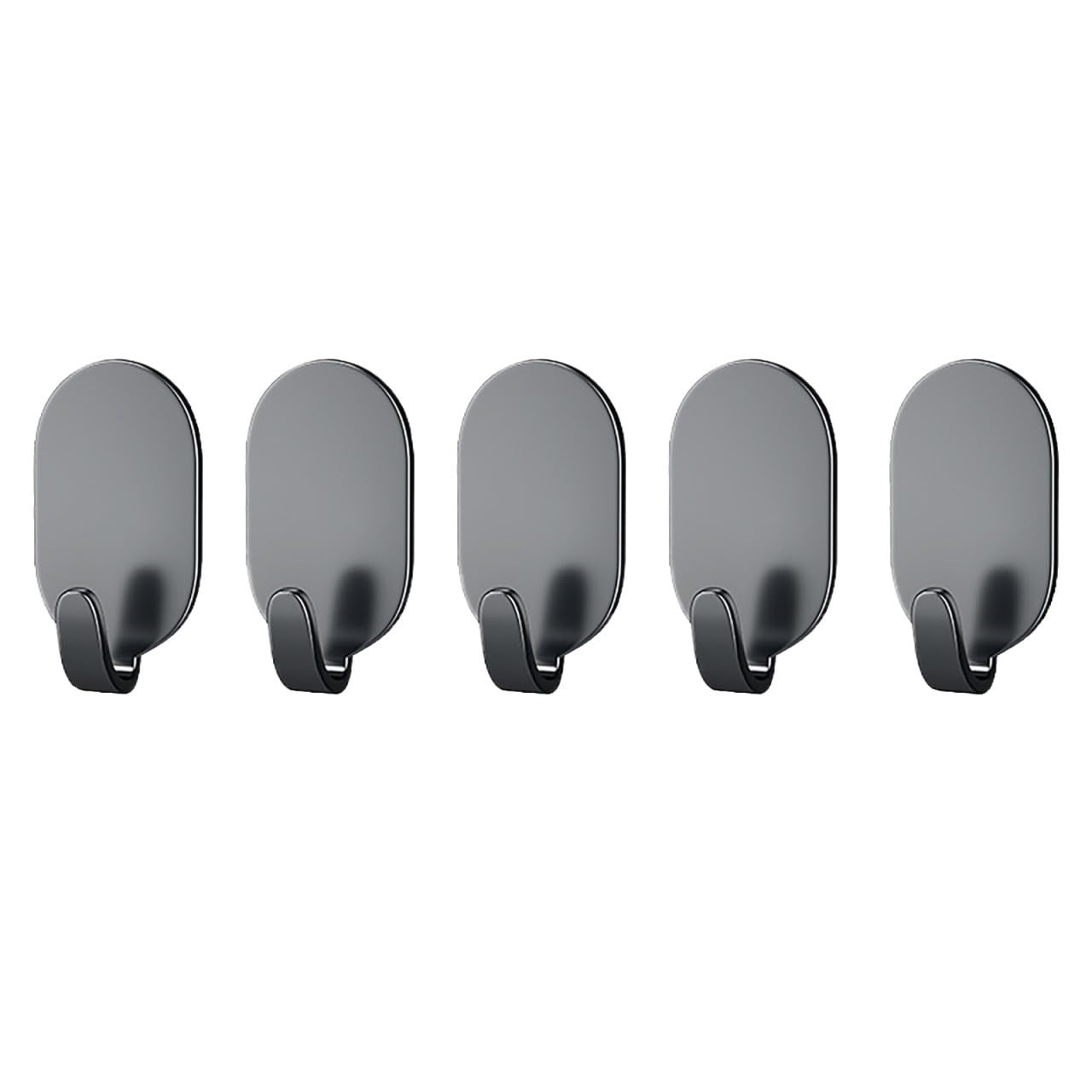 Xinxiyuan Black 5Pcs Hook Strong Adhesive Punch Free Kitchen Bathroom Door On The Wall Behind Non-Trace Sticky Bearing Stainless Steel(Black)