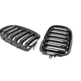 Car Front Grille Grills Gloss Black Front Kidney Double Slat Grill Grille For BMW For X5 E70 2007-2013 For X6 E71 E72 2008-2014 Car Accessories Front Grill(Matte Black) - Image 5