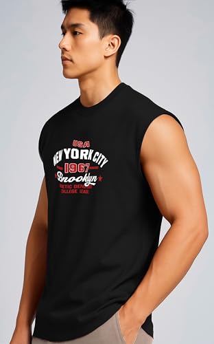 Image of JUARI BE A GENTLEMAN Men's Sleeveless Tank Top Premium Cotton Blend Muscle Fit Gym Vest | Casual Summer Shirt | Breathable & Lightweight Fitness Wear for Gym, Running & Daily Use