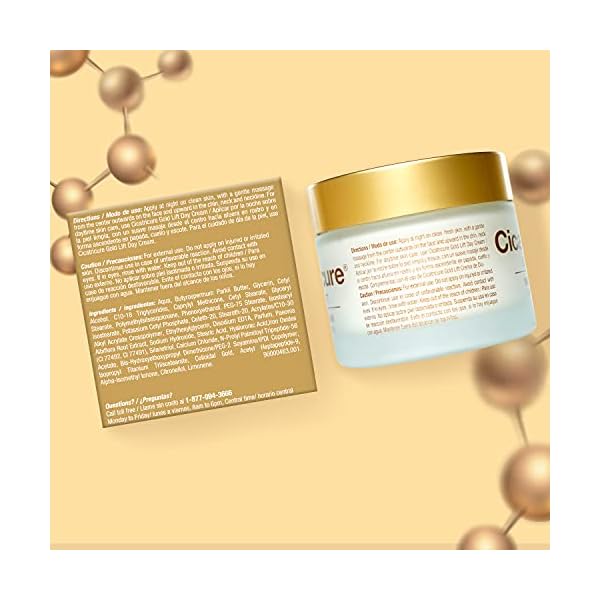CICATRICURE-Gold-Lift-Night-Cream-17-Ounce Cicatricure Gold Lift Night Cream, Anti Aging Facial Moisturizer, Hydrating Skin Care with Gold, Calcium & Silicon to Lift and Tighten Face Contour Overnight, 1.7 Ounce