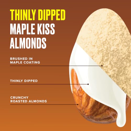 Image of SkinnyDipped Maple Kiss Almonds, 3.5oz Resealable Bags | 5 Pack | Seasonal | Crunchy Whole Almonds Thinly Dipped | Gluten Free | Plant Protein Snack