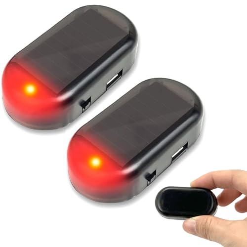 Alarmanlage Auto, Anti Diebstahl Blinklampe, 2 Stück Solar Power Dummy...