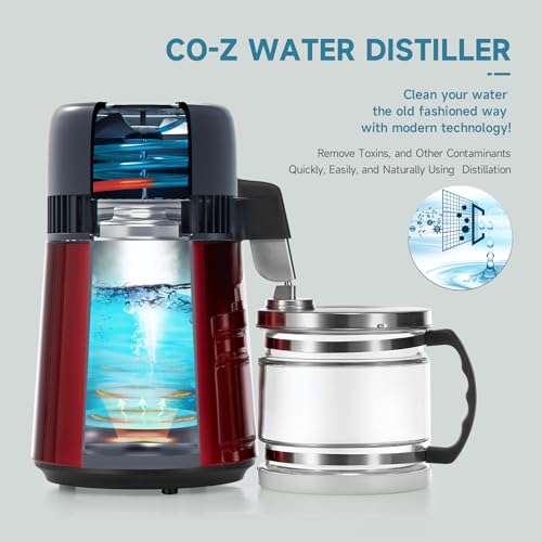 Image of CO-Z Stainless Steel Home Water Distiller Machine with 4 Liter Connection Bottle
