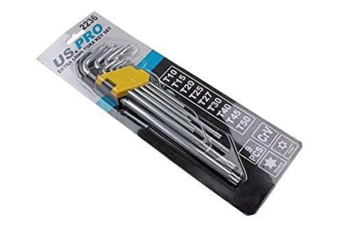 US PRO 9-teiliges Torx Steckschlüssel-Set, 1/2 Zoll Antrieb – Für Innengewinde Schrauben E10 Bis E24