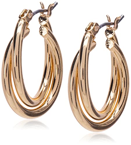 Nine West Women's Twisted Hoop Earrings Gold Tone