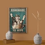 Photo Gallery eeypy poster con gatto "remember to wipe", divertente cartello per il bagno, con gatto e gatto avvolto in stile vintage, decorazione per la casa, il ristorante, il bagno, 20 x 30 cm Photo Gallery eeypy poster con gatto "remember to wipe", divertente cartello per il bagno, con gatto e gatto avvolto in stile vintage, decorazione per la casa, il ristorante, il bagno, 20 x 30 cm