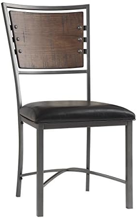 Homelegance 5606S Two-Pack Fideo Industrial Style Dining Chairs, Pine, Brown
