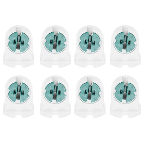 PATIKIL Lampada Presa T5, 8pz Fluorescente Luce Supporto, Portalampada/G13 Lampada Fluorescente Attacco per Sostituzione Tubi Fluorescenti Integrati a LED, Bianco Verde