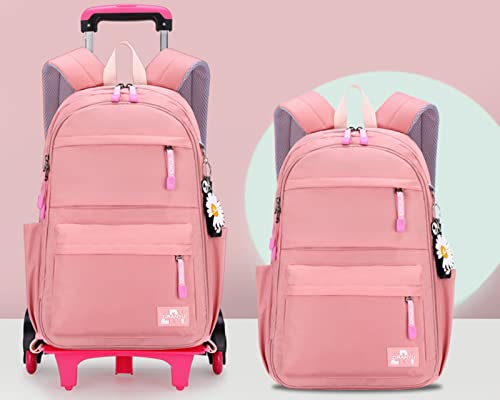 Mochilas escolares para meninas com rodinhas, mochila infantil infantil, mochila de viagem casual pr