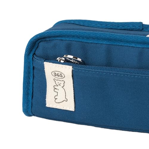 Image of Daily Blue Pencil Case, Large Capacity Pencil Pouch with Ample Storage, Simple Design for Students and Professionals