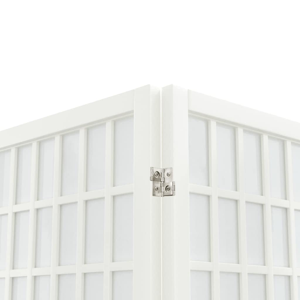 Paravento pieghevole in stile giapponese, 4 pezzi, 160 x 170 cm, bianco