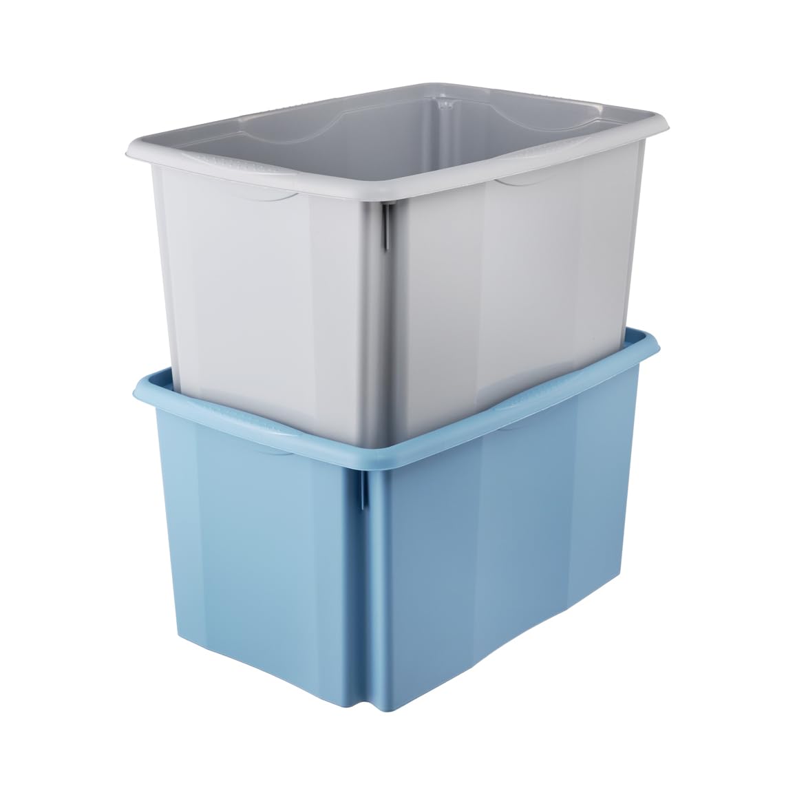 keeeper Boîte de Rangement avec Système d’Empilage, 45 l, 54,5 x 39 x 29,5 cm, Emil Eco Line, Bleu (Eco Sky Blue)